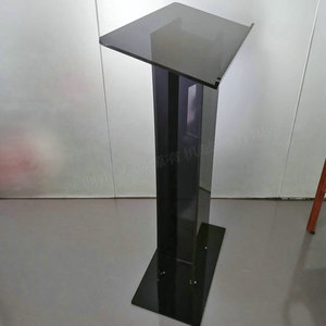 Alüminyum direk ve taban zemin ekran rafları ile siyah akrilik podyum - Product Image 3