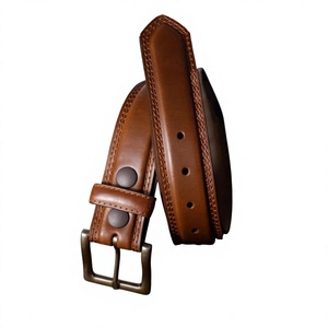 BS INTERNATIONAL NA234 Men's Vintage Pin Buckle Cow Hide Leather Belt Genuine Steel Solid Square Waterproof Eco-Friendly - Product Image 5