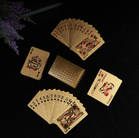 Cartes à jouer OEM imperméables noires avec diamants, cartes de poker, cartes à jouer avec feuille d'or