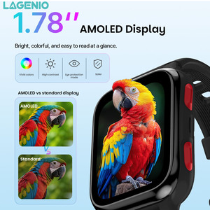 라겐니오 K9 AI 4G 키즈 스마트워치 SIM 카드 GPS LBS 트래커 5MP 카메라 화상 통화 AMOLED 디스플레이 IP68 SOS CE 어린이용 스마트워치 - Product Image 1