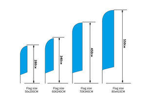 Banderolas Publicitarias Tipo Pluma de Buena Calidad a Precios de Mayoreo, Impresión a una o Doble Cara, Diseños "Open", "Look", "Welcome" para Uso Promocional - Product Image 2