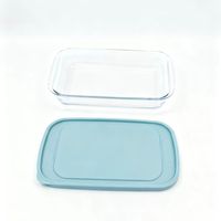 Plat de fruits en verre borosilicaté transparent rectangulaire et plat de cuisson au micro-ondes écologique lavable au lave-vaisselle capacité 1L-3L