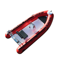 Bateau de pêche gonflable en fibre de verre Yacht RIB 430A avec tube Hypalon de qualité supérieure, couleur rouge