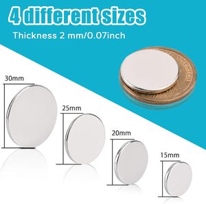 Magneti a disco in neodimio N52 rivestiti, 20x2mm, potenti, mini, adesivi, <span class=keywords><strong>per</strong></span> artigianato, frigorifero, lavagna, ufficio, uso industriale, 50kGmm - Product Image 3