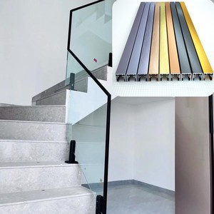 Profil en forme de U, verre trempé sans cadre, main courante de terrasse, rainure pour <span class=keywords><strong>carte</strong></span> en aluminium, main courante moderne, balustrade en aluminium - Product Image 1