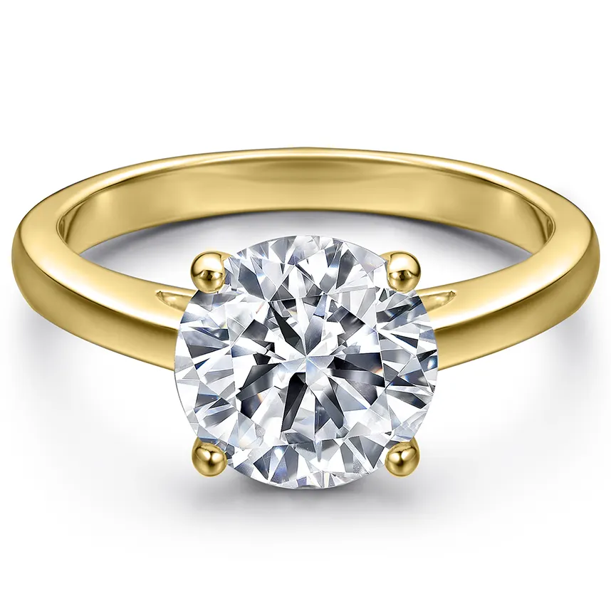 Joyería fina personalizada, anillo de boda, joyería chapada en oro rodio, anillo de compromiso de dedo no deslustrado para mujer, Plata de Ley 925