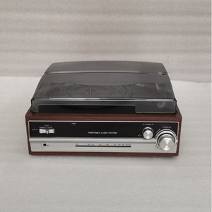 Tourne-disque vintage en bois MDF, directement de l'usine, 3 vitesses, compatible vinyle, cassette, USB, carte SD, Bluetooth, haut-parleur intégré, AUX, RCA - Product Image 3