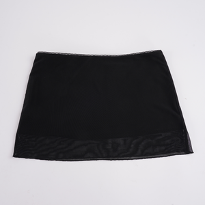 Womens Chiffon Mesh Panel A-Line Bodycon High Waist 180g <b>Skirt</b> Lace Trim Sheer <b>Mini</b> Ruffle Detail <b>Y2K</b> Sexy Casual Fall Bottom - Product Image 2