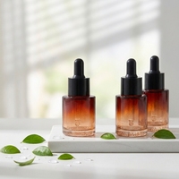 Bouteilles compte-gouttes en verre rondes de 20 ml et 30 ml, imprimées à l'écran, couleurs personnalisées, pour sérum, huiles essentielles, cosmétiques et vernis à ongles