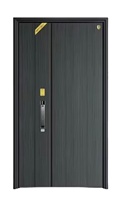 Porte d'entrée extérieure en acier de conception chinoise moderne, fabriquée en Chine, anti-effraction, ignifugée, sécurisée, finition personnalisable