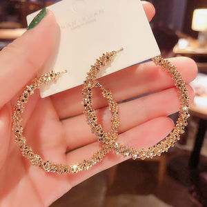 ต่างหูวินเทจ ต่างหูทรงหนาม ต่างหูวงกลมขนาดใหญ่แบบโอเวอร์ไซส์ - Product Image 1