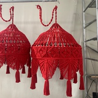 Abat-jour suspendu en macramé style bohème, housse de lampe à pampilles tissée pour la décoration de salon et de la maison