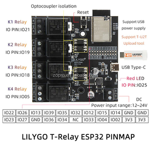 Relais T-Relay <span class=keywords><strong>ESP32</strong></span>, puce DC 5V, 4 groupes de relais, 4 Mo de mémoire flash, relais IoT prenant en charge le Wi-Fi - Product Image 4