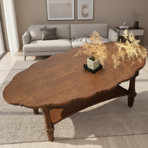 Muebles de Salón, Mesa Auxiliar de Madera Maciza Estilo Retro Vintage, Nueva Mesa de Té de Madera Retro, Mesas de Centro Elegantes para el Hogar - Product Image 4