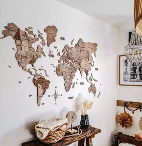 Nhiều Màu 3D Bằng Gỗ Bản Đồ Thế Giới Khắc Du Lịch Tường Trang Trí Nội Thất Cho Nhà Tường Treo Cho Thiết Kế Nội Thất - Product Image 5