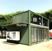 Café en conteneur maritime préfabriqué à 2 étages, magasin de détail modulaire moderne pour centre commercial, taille et couleur personnalisées