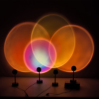 TikTok Offre Spéciale 16 couleurs rvb sunset lamp avec télécommande de projection arc-en-ciel ambiance de fête lumière