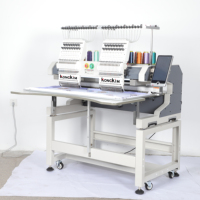 Machine à broder automatique haute vitesse Kongkim à 2 têtes, 9/12/15 aiguilles pour t-shirts, casquettes et vêtements - Utilisation en ateliers d'impression, neuve