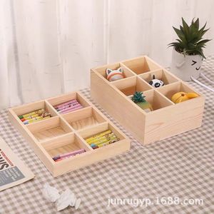 Wooden Multi Compartment <b>Pen</b> Storage <b>Box</b> 8x8x10cm For Art Supplies Stationery Organizer - Product Image 3