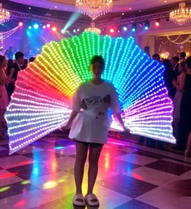 ชุดการแสดงแฟชั่นสีสันสดใสพร้อมไฟ LED รูปนกยูง - Product Image 5