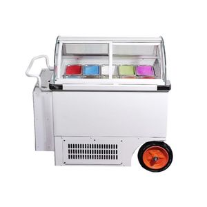 <span class=keywords><strong>Vitrine</strong></span> de réfrigérateur de congélateur d'affichage de crème glacée bon marché avec 6 seaux/10 plateaux porte coulissante en verre d'affichage de crème glacée - Product Image 5