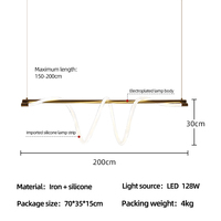 Vente directe d'usine, lustre LED flexible, décoration intérieure, lampe suspendue, lumière simple, ligne de maison, lustre en tuyau