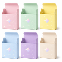 Boîte d'emballage en papier couché lilas de luxe avec logo personnalisé pour jouets de créateurs, boîte cadeau étoile en feuille d'or UV mat, faible MOQ, écologique