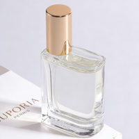 Flacon diffuseur de parfum rectangulaire en verre de 25 ml avec pompe pulvérisatrice sérigraphiée, prêt à l'emploi, avec parfum premium unique