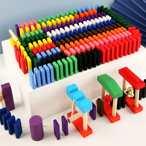 Dominos de compétition standard de grande taille, 12 couleurs, 120 pièces, jouet éducatif pour les enfants de 7 à 14 ans, <span class=keywords><strong>apprentissage</strong></span> précoce en bois - Product Image 1