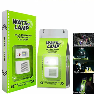 Portable Salt Water LED Lamp 50LM <b>Emergency</b> Camping <b>Light</b> Last up to 200H Night <b>Light</b> No Charging for Outdoor Camping Fishing - Product Image 1