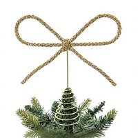 Décorations de Noël créatives en forme d'étoile avec nœud en strass pour le sommet de l'arbre, cadeau de Noël en gros