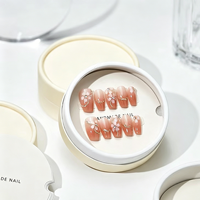 Boîte à ongles ronde en papier, forme circulaire de luxe, blanc crème, emballage artisanal pour ongles, vente en gros de bijoux