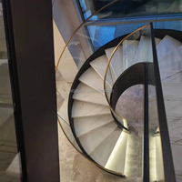 Balustrades d'escaliers en colimaçon en bois intérieur moderne Design durable pour Villa Hôtel Appartement Usage domestique