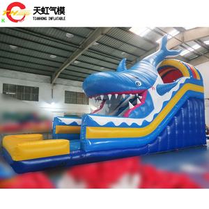 Envío gratis 10x4x6mH boca de tiburón PVC tobogán de agua inflable alto acantilado gorila parque infantil divertido accesorio soplador incluido - Product Image 2