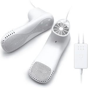 Séchoir à chaussures portable à air chaud avec minuterie pour la maison et le dortoir, en plastique blanc, 110V - Product Image 1