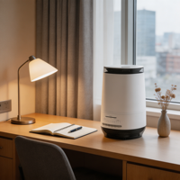 Humidificateur avec protection contre le manque d'eau, commande par bouton, 3 niveaux de brume, humidification automatique en mode veille, minuterie 2/4/6/8H, sécurité de levage du réservoir d'eau