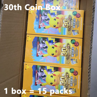 Paket Koin Ulang Tahun ke-30 PQ TCG Kartu Perdagangan Asli Kartu Koleksi Pikachu Kartu Holografik Permainan Papan