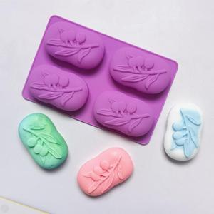 แม่พิมพ์สบู่ซิลิโคนรูปไข่ 4 ช่อง เกรดอาหาร รูปทรงกิ่งมะกอก สำหรับทำเค้ก ลูกอม ช็อกโกแลต อุปกรณ์ทำขนม DIY - Product Image 3