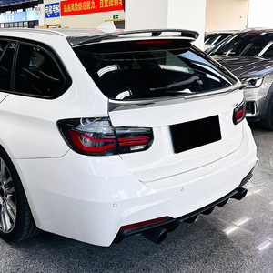 Bmw 3 Series Touring F31 2013 2019 Rear <b>Wing</b> Spoiler Blade Style Piano <b>Black</b> Carbon Fiber Texture ABS Material - Product Image 4
