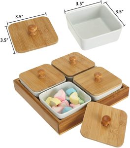 2026 nueva bandeja de cerámica dividida <span class=keywords><strong>para</strong></span> servir plato de bambú Chip <span class=keywords><strong>para</strong></span> servir plato <span class=keywords><strong>para</strong></span> aperitivos juego de platos <span class=keywords><strong>para</strong></span> <span class=keywords><strong>Taco</strong></span> Chip, aperitivos, nueces, dulces - Product Image 4