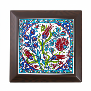 Azulejo enmarcado de cerámica pintado a mano turco - Product Image 2