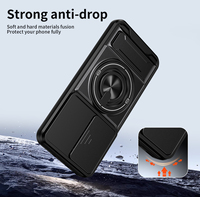 Casing Ponsel dengan Ring Magnetik Kuat dan Penutup Kamera Geser untuk OPPO Reno 14 15 Pro Max F 5G Global, Anti Benturan