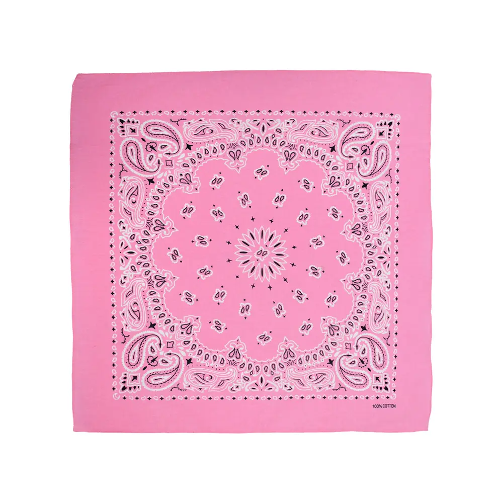 Custom Logo 100% Cotton 30g Bandana Multifunction Sunshade Square Paisley Turban Head Scarf for Cycling Outdoor