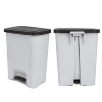 Poubelle à pédale en plastique imperméable pour usage domestique, petite, 25L, pour la cuisine, avec couvercle