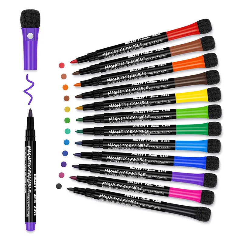 8 Farben Whiteboard Marker schreiben reibungslos Whiteboard Stift stabile Qualität mit Magnet Radiergummi trocken löschen Marker