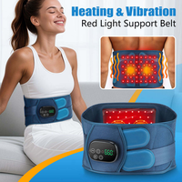 Ceinture de massage électrique sans fil Eveekon pour soulager les douleurs musculaires du dos, ceinture de massage chauffante pour la taille avec luminothérapie et vibrations