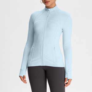 เสื้อโยคะ SUHE TS-009 Athena สำหรับผู้หญิง แขนยาว ซิปคอตั้ง ทรงเข้ารูป สีพื้น สำหรับออกกำลังกายและเล่นกีฬา - Product Image 2