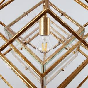 Modern Luxury Iron Reading Hotel Lamp Chandeliers Cube Iron Art Glass Box <b>Pendant</b> Light for Living Room Geometry Lamp - Product Image 5
