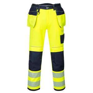 PORTWEST - T501YNS28 PW3 hi-vis Holster yellow/blue <b>navy</b> short <b>work</b> <b>trouser</b> - EAN 5036108313815 HI-VIS WORKWEAR - Product Image 1
