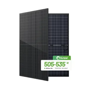 Sunpal Hot Sale Full Black Bifacial Solar Panel 500W 510W 530W 132 Cells Topcon N Type Mono Photovoltaic Module